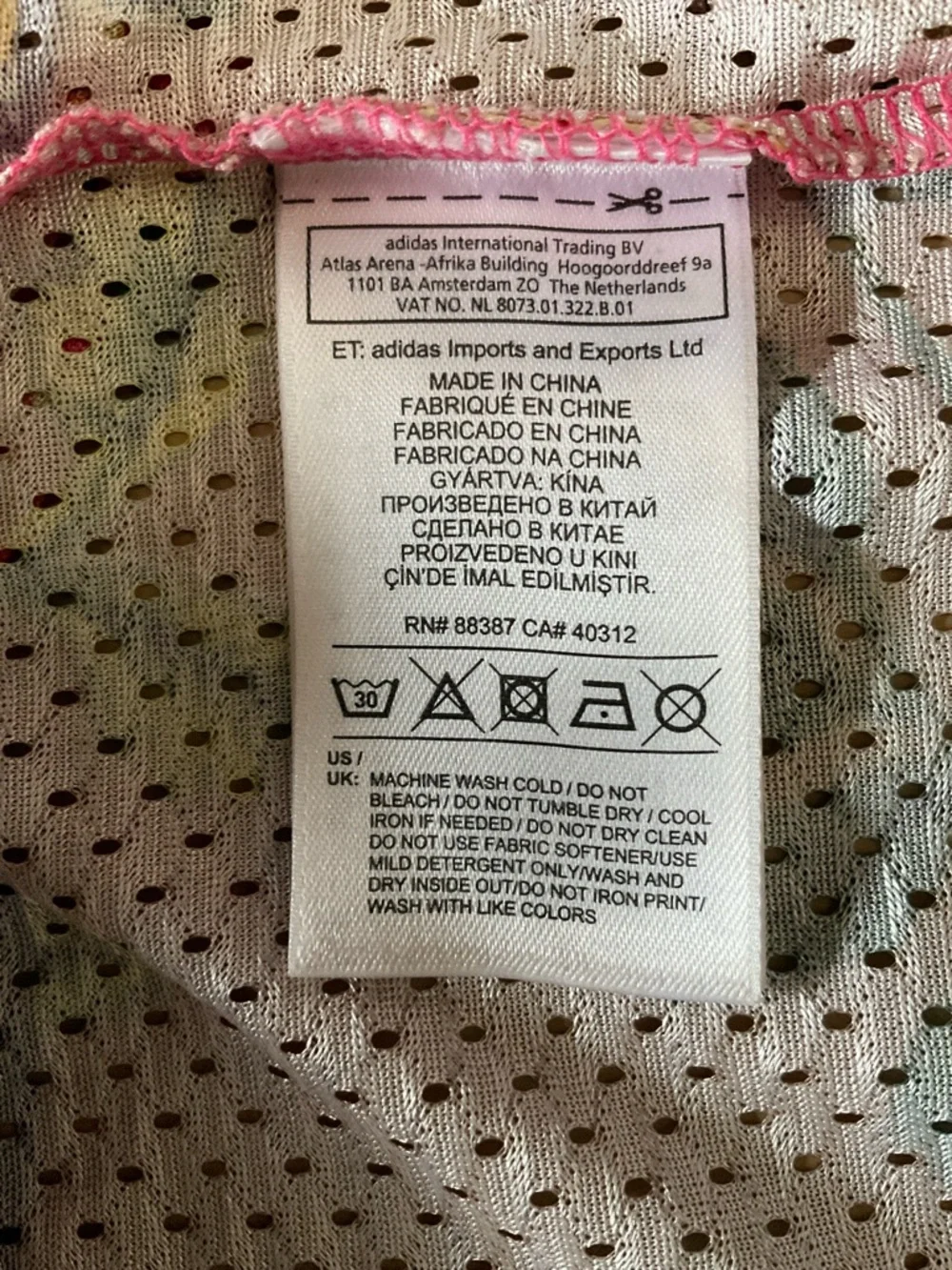 adidas Bright Pink Floral Trefoil Mesh Tank - Picture 4 of 4